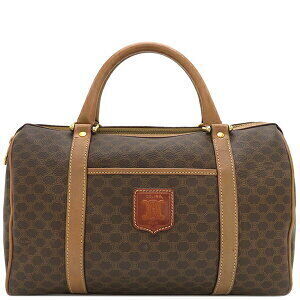 Celine Boston bag brown macadam leather all over Triomphe logo handbag